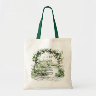 Roses Floral Arch Romantic Bench Garden Dream Tote Bag