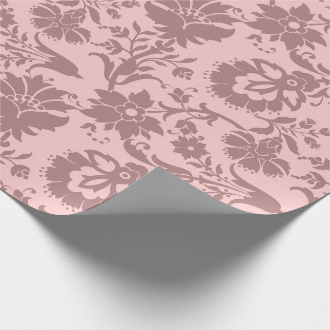 Roses Floral  Blush Pink Pastel Mauve Lilac Royal Wrapping Paper (Corner)