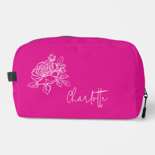 Roses Floral Custom Name Dopp Kit