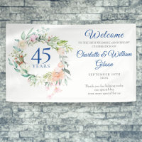 Roses Floral Garland 45th 65th Anniversary Welcome