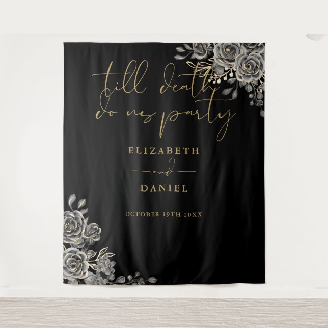 Roses Floral Party Gothic Wedding Photo Prop Tapestry (Front)