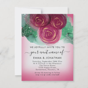 Roses Floral QR Code Burgundy Grey Pink