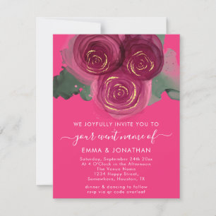 Roses Floral QR Code Burgundy Marsala Candy