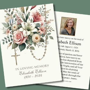 Roses Floral Rosary Funeral Memorial Prayer