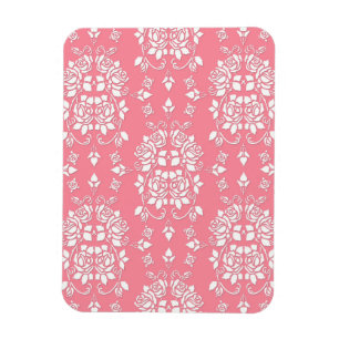 Roses Floral Style Damask Art Pattern Magnet