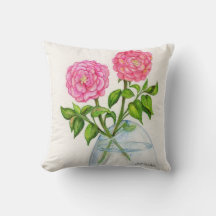 Roses Floral Throw Pillow 