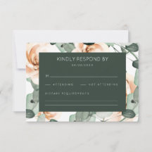 Roses Floral Wedding RSVP Card
