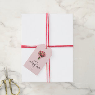 Roses Flower Bouquet Happy Mother's Day Elegant Gift Tags