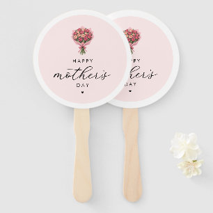Roses Flower Bouquet Happy Mother's Day Elegant Hand Fan