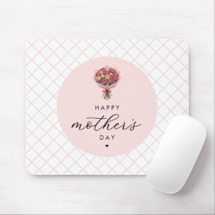 Roses Flower Bouquet Happy Mother's Day Elegant Mouse Pad