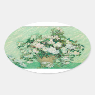 Roses - Flowers Bouquet Oval Sticker
