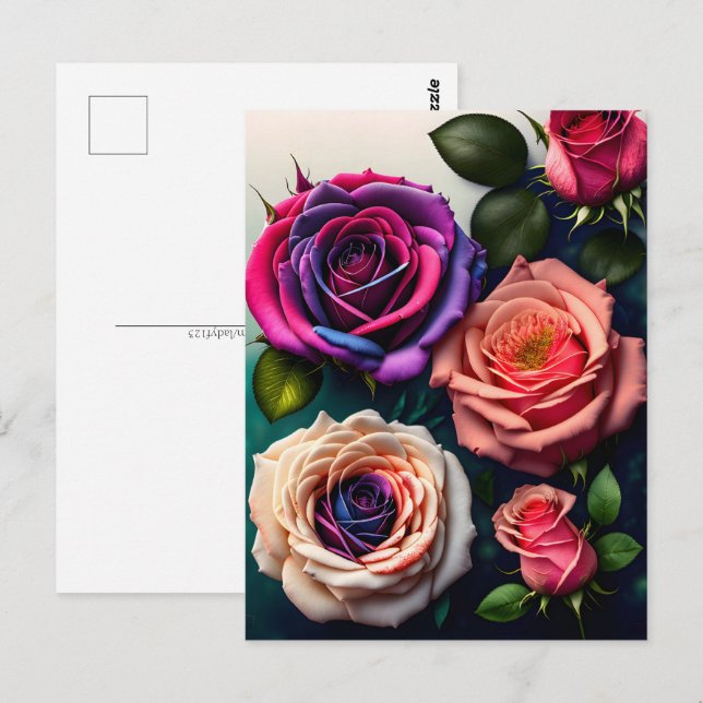 Roses, flowers, Postcrossing  Postcard (Front/Back)