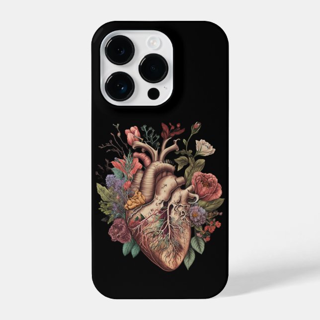 Roses for her Anatomical Heart Phone Case (Back)