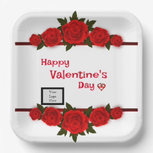 Roses for lover paper plate