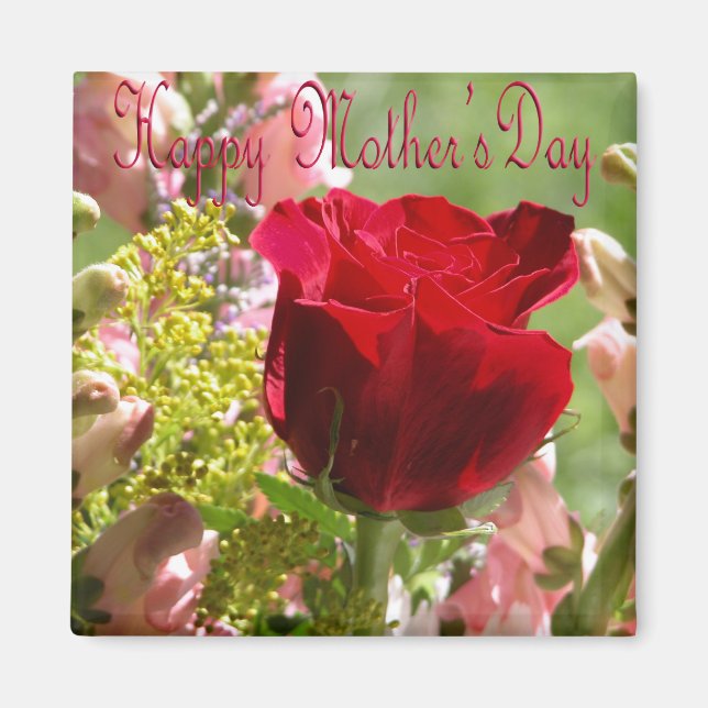 Roses for Mother/ Happy Mother's Day Magnet (Front)