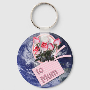 Roses for Mum on Mother's Day Key Ring