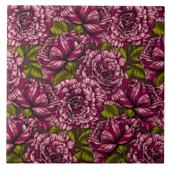 Roses for you ceramic tile (Front)