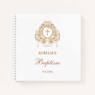 Roses Frame Holy Cross Baptism Guest Book