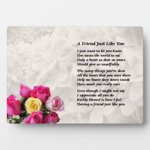 Roses Friend Poem Plaque