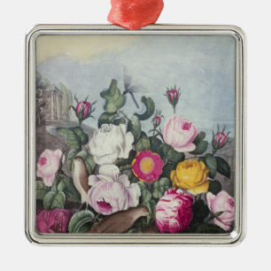 Roses, from 'The Temple of Flora' Metal Ornament