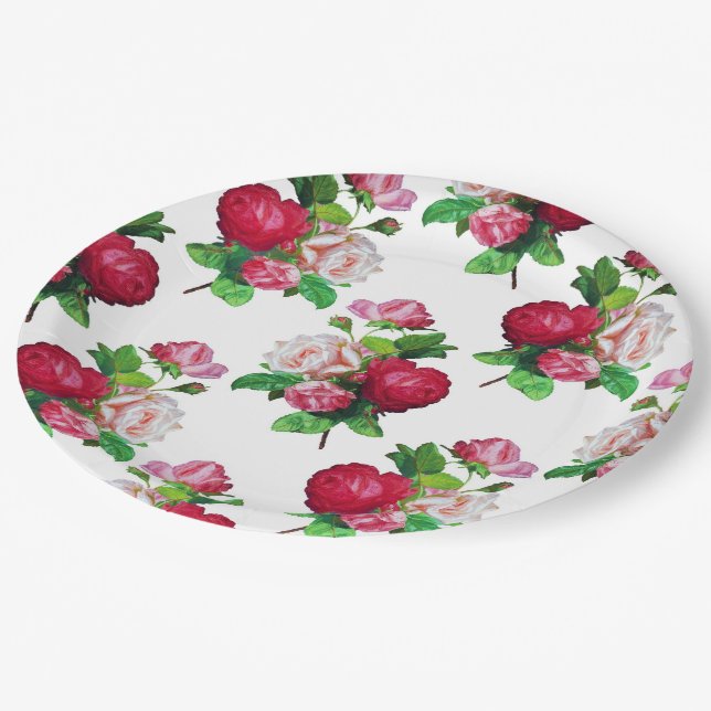 Roses Galore Paper Plate (Angled)
