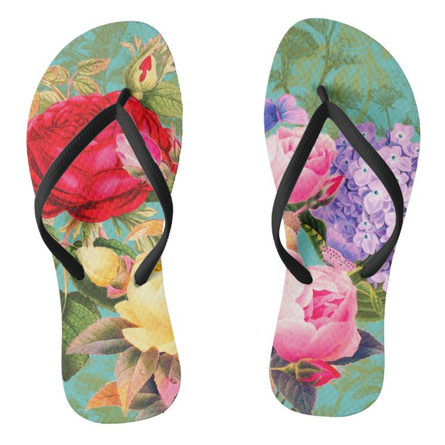 Rose's Galore Print Thongs (Footbed)