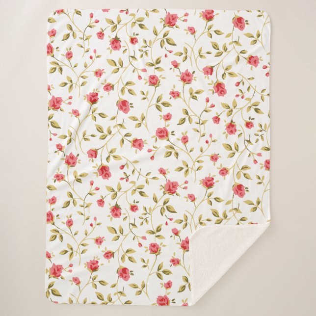 Roses Garden  Sherpa Blanket (Front)