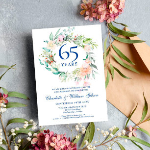Roses Garland 45th 65th Wedding Anniversary Invitation