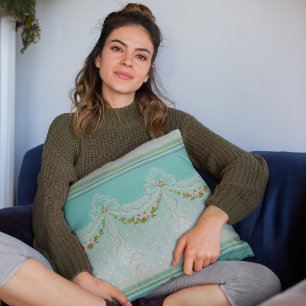 Roses Garlands Lacy Swags Bow Knots Homedecor Cushion