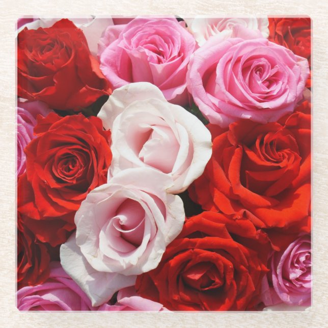Roses Glass Coaster (Front)