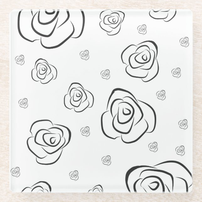 Roses Glass Coaster (Front)