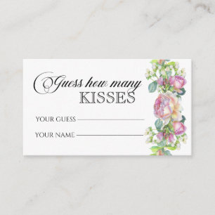 Roses guess how many kisses bridal game enclosure