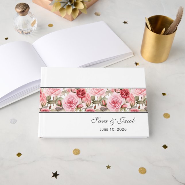 Roses Guest Book (Front Open)