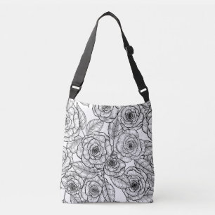 Roses hand drawn pattern crossbody bag