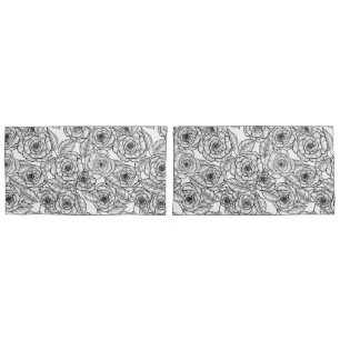 Roses hand drawn pattern pillowcase