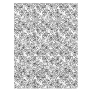 Roses hand drawn pattern tablecloth
