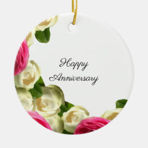 Roses Happy Anniversary Ornament