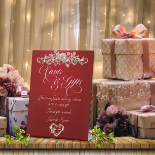 Roses & Heart Cards & Gifts - Red Pedestal Sign