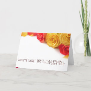 roses heart valentines day holiday card