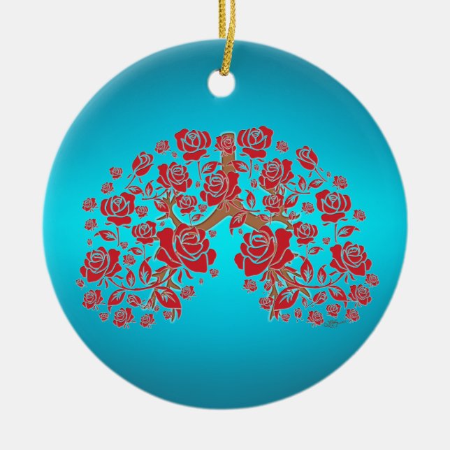 Roses & Hope Ceramic Ornament (Front)