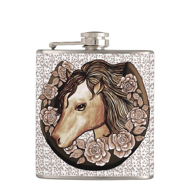 Roses Horse  Flask  (Front)