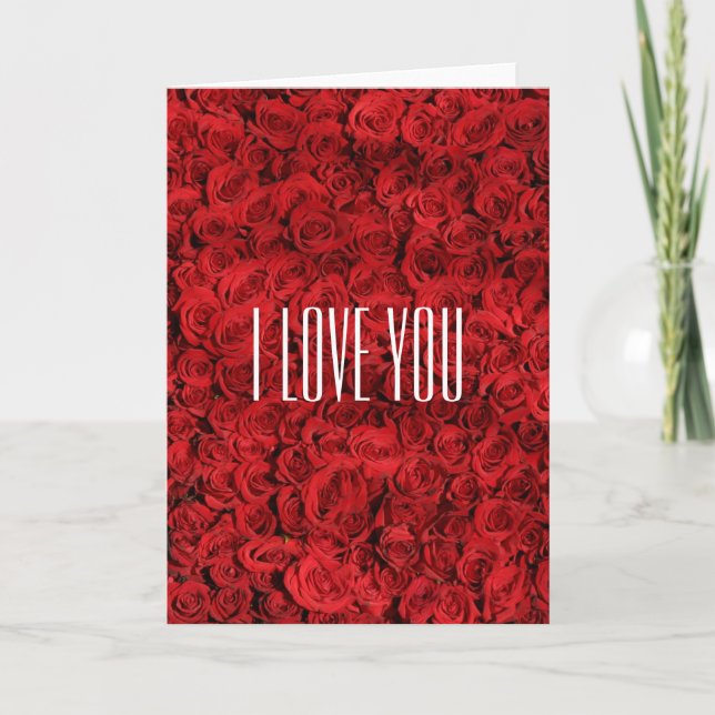 Roses I Love You for Valentine's Day Holiday Card (Front)