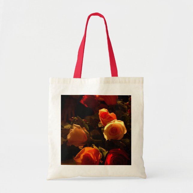 Roses I - Orange, Red and Gold Glory Tote Bag (Front)