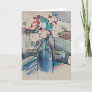 Roses in a Bottle by Paul Cezanne Card