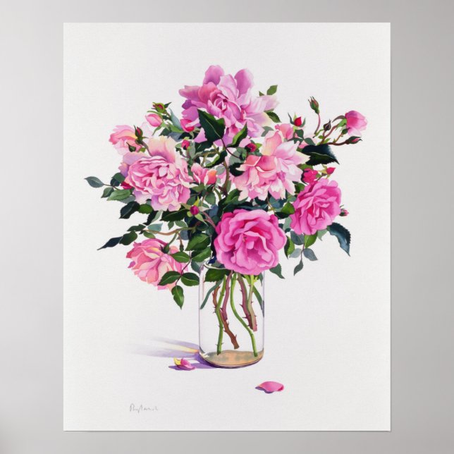 Roses in a Glass Jar Poster (Front)