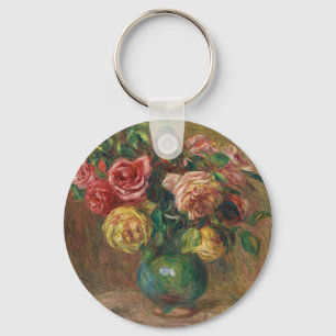 Roses in a Green Vase by Pierre-Auguste Renoir Key Ring