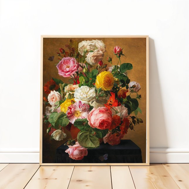 Roses in a Vase by Aghate Pilon, Floral Art Poster (Creator Uploaded)