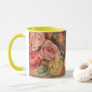 Roses in a Vase by Pierre Renoir, Vintage Fine Art Mug