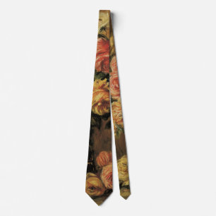 Roses in a Vase by Pierre Renoir, Vintage Fine Art Tie