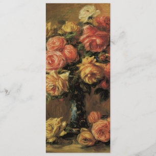 Roses in a Vase by Renoir, Vintage Floral Wedding Program